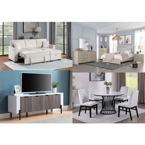 Entire One Bedroom Apartment Furniture Set 14-Pieces