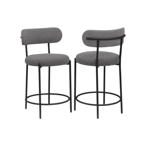 Randi Grey Boucle Counter Height Chairs