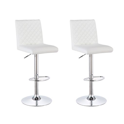 Riga White Leather Barstools