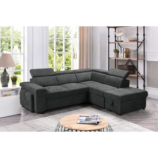 Ronaldo Dark Grey Sectional Sleeper