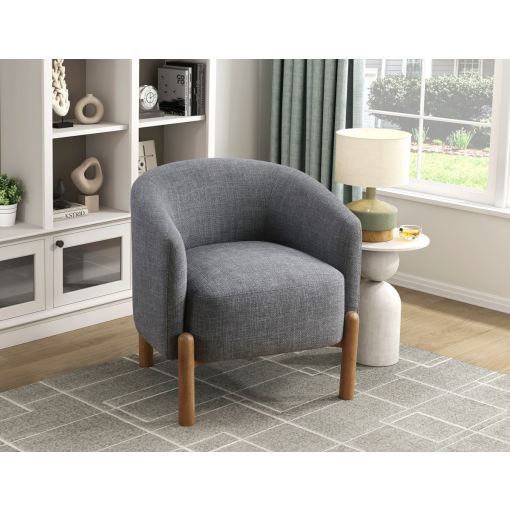 Saba Grey Fabric Accent Chair