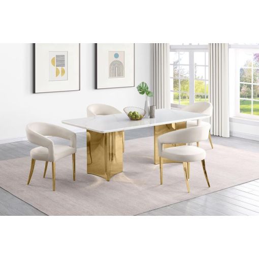Titan Marble Top Dining Table Set