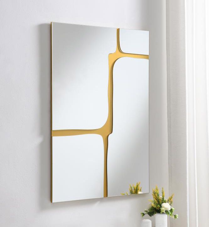 Peninsula Wall Mirror With Gold Accents