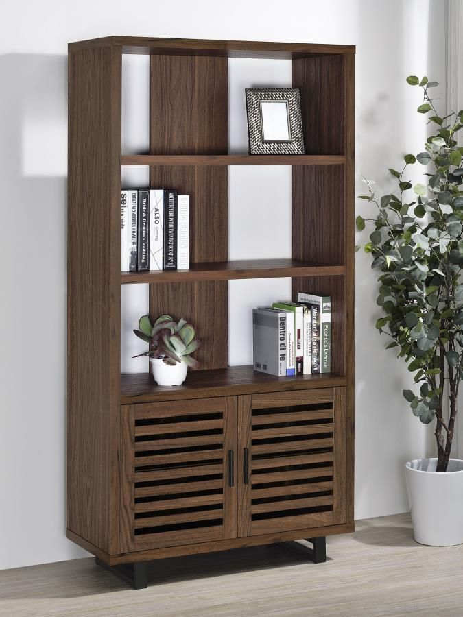 Abida Walnut Finish Bookcase