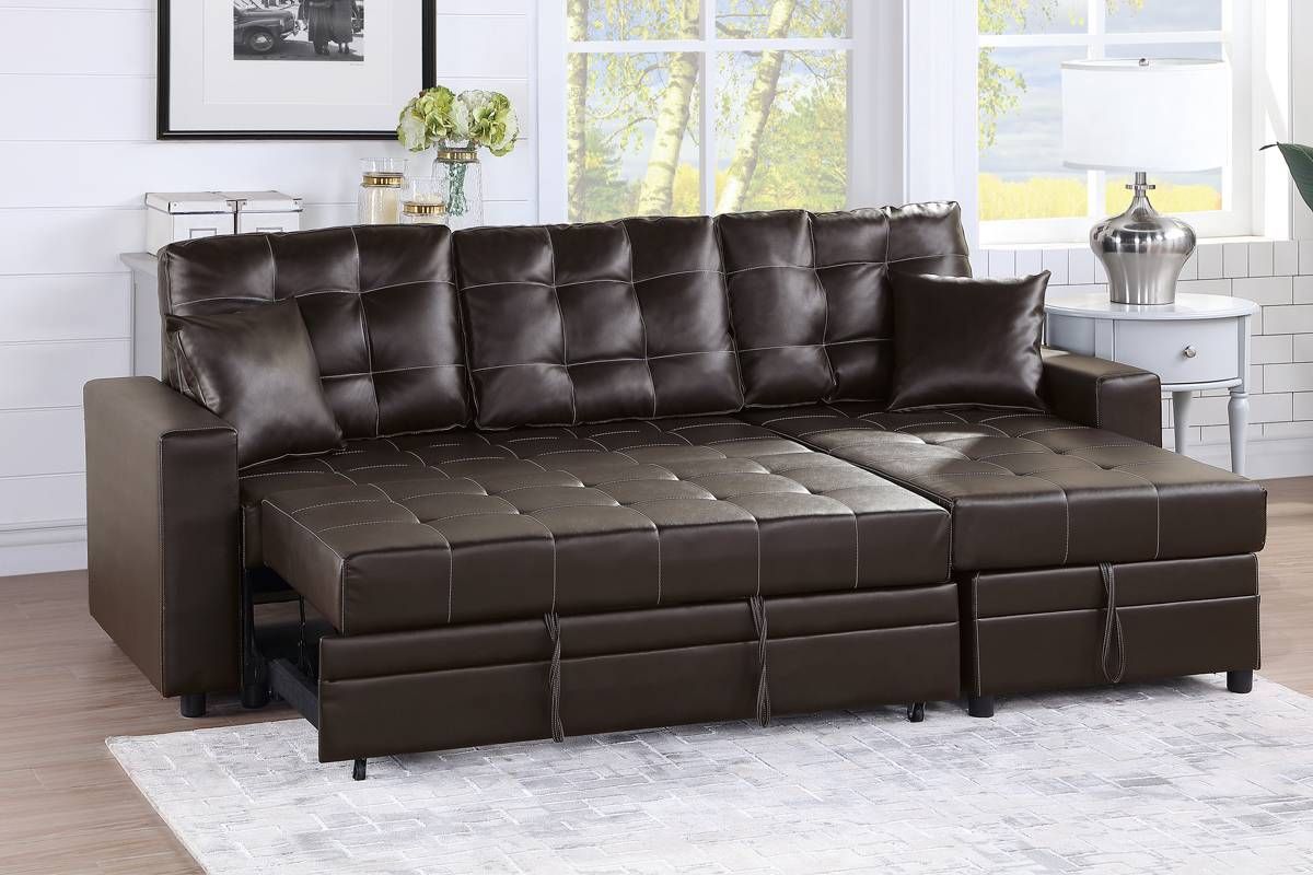 Abrielle Espresso Sectional Sleeper