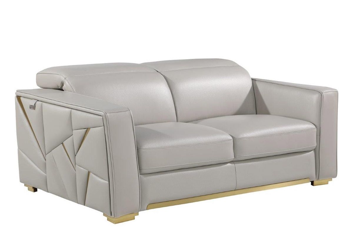 Adams Modern Loveseat With Gold Accents