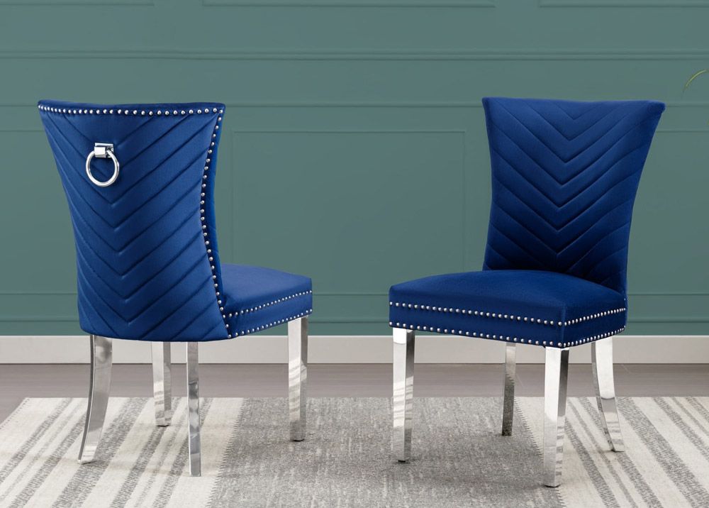 Adelia Navy Velvet Dining Chairs