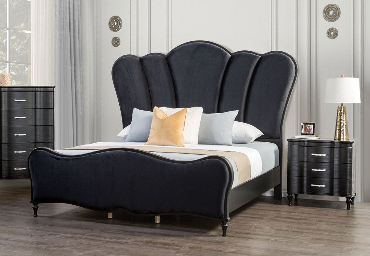 Adira Black Finish Classic Bed