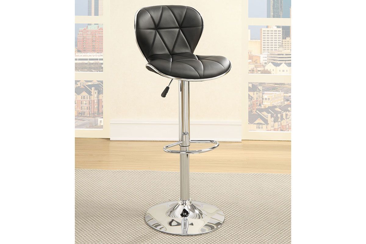 Adonis Black Leather Barstool Set of 2