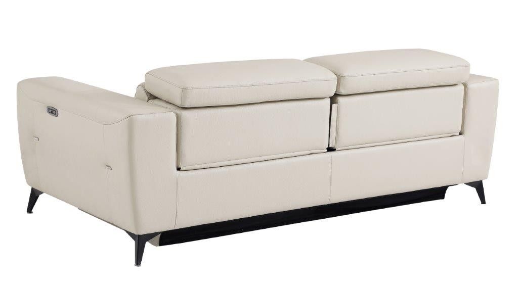 Adriano Beige Leather Recliner Sofa Back