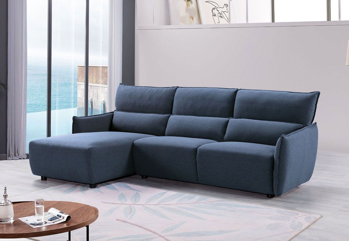 Vivek Blue Linen Sectional