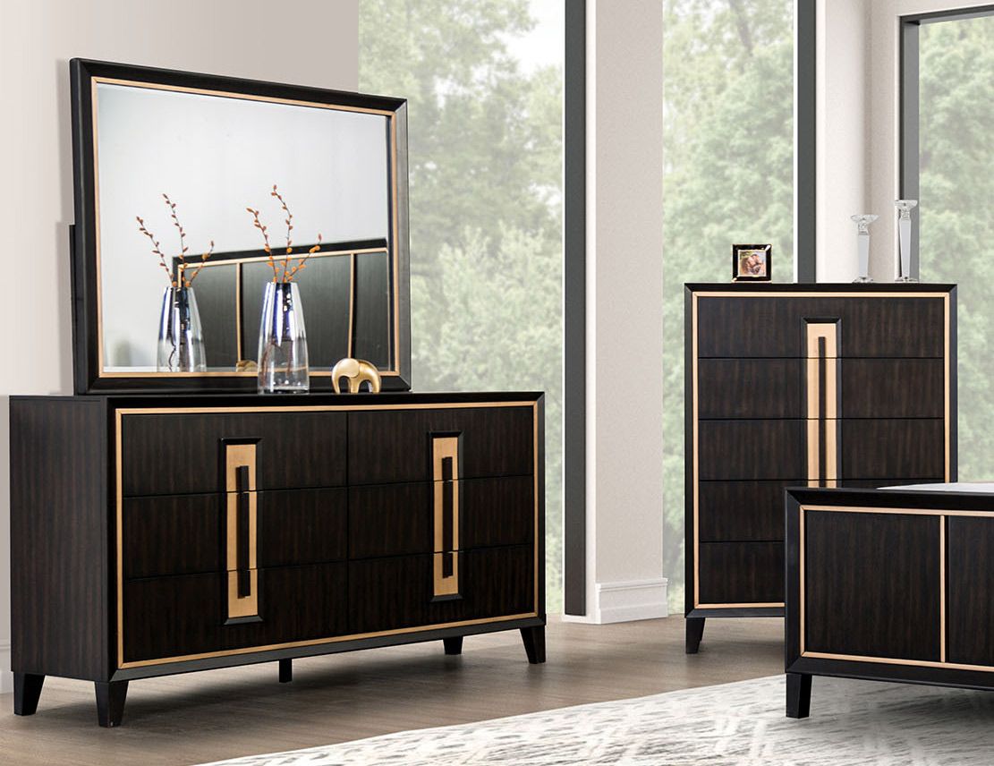 Afina Dresser With Gold Accents