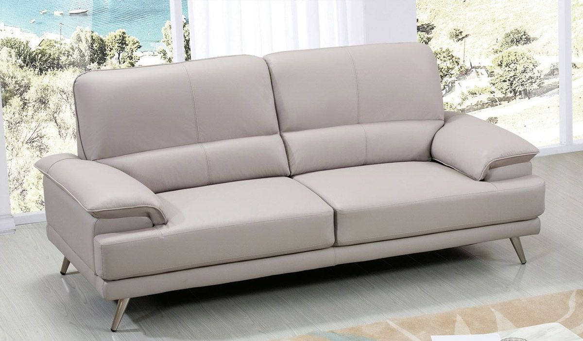 Alcott Light Grey Leather Sofa