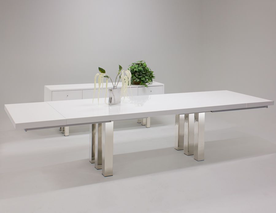 Alena White Lacquer Oversized Dining Table