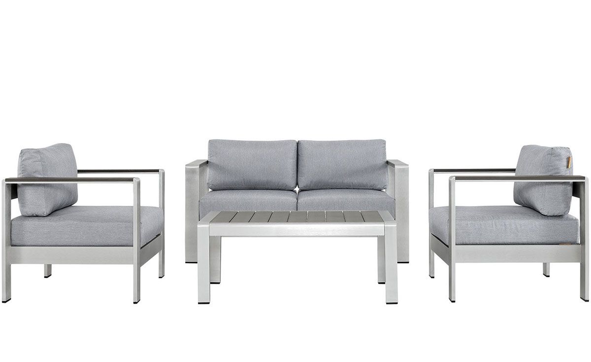 Alfonso 4-Piece Aluminum Patio Sofa Set