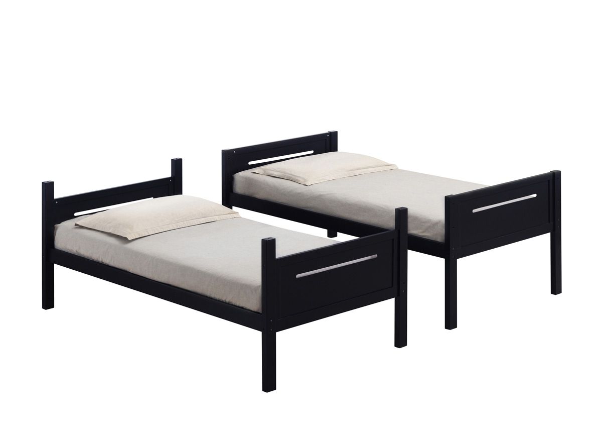 Alissa Black Finish Twin Beds