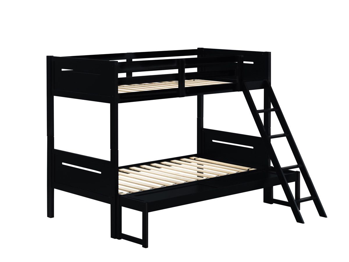 Alissa Black Finish Twin Over Full Bunkbed