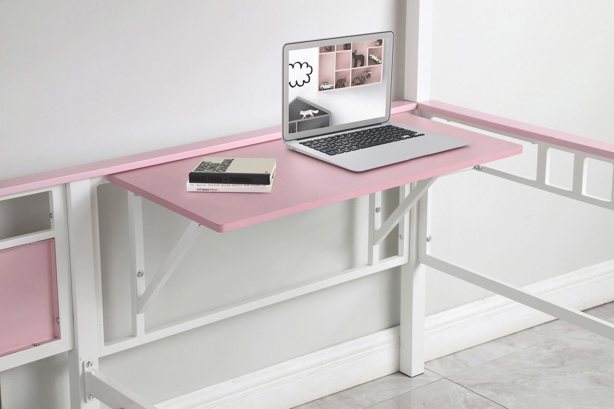 Aliyah Pink Bunk Bed Desk