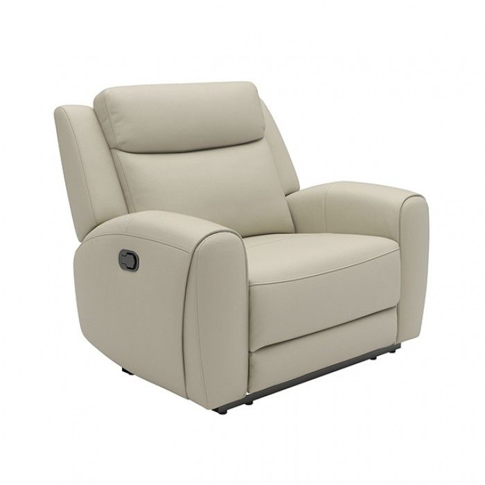 Allen Beige Leather Modern Recliner Chair