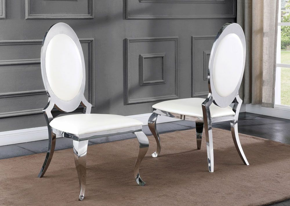 Amelia White Leather Dining Chairs