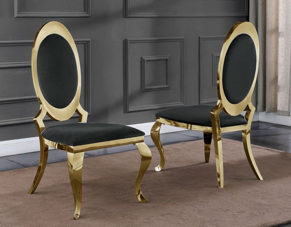 Amelia Black Gold Dining Chairs