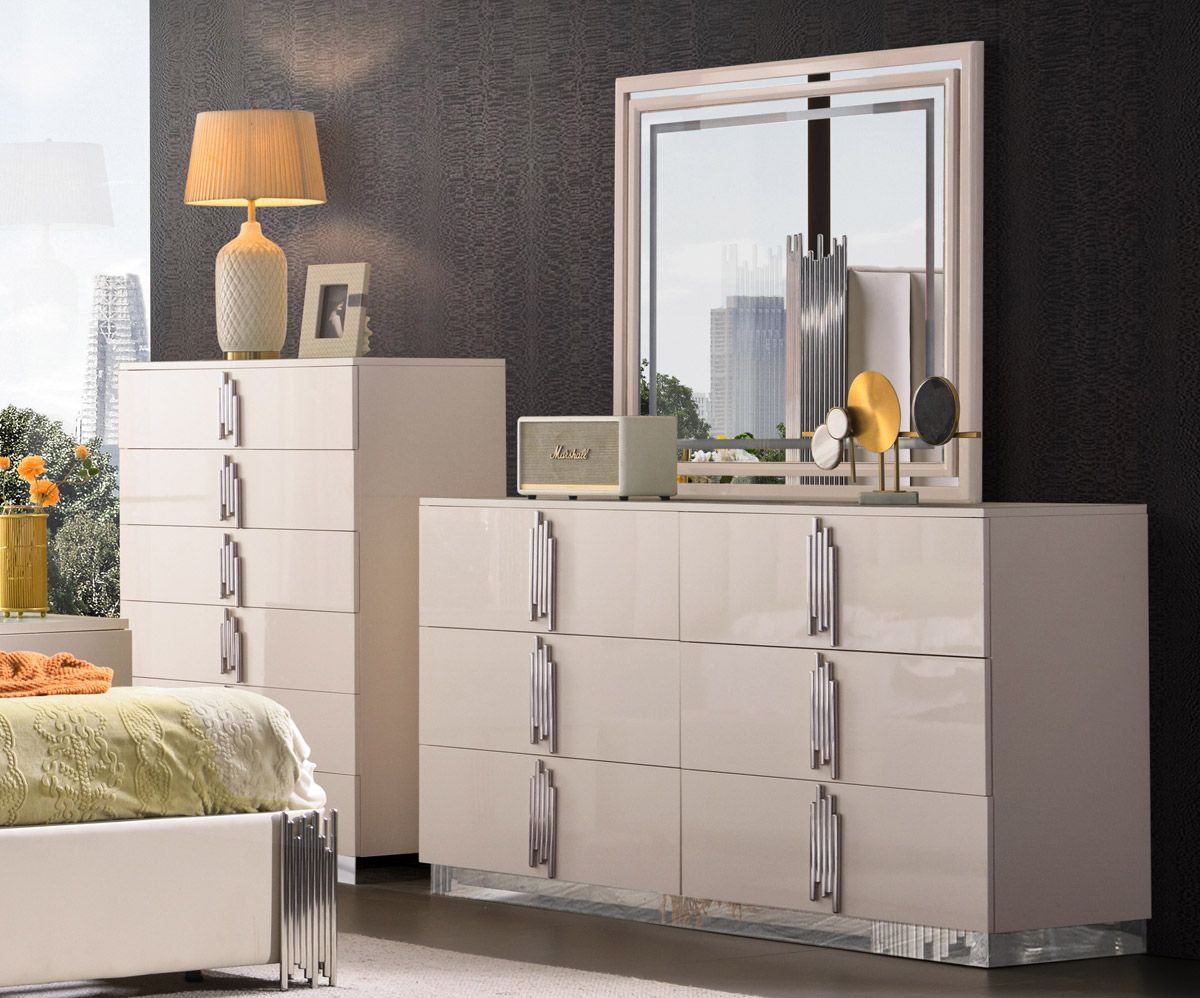 Amory Beige Lacquer Dresser