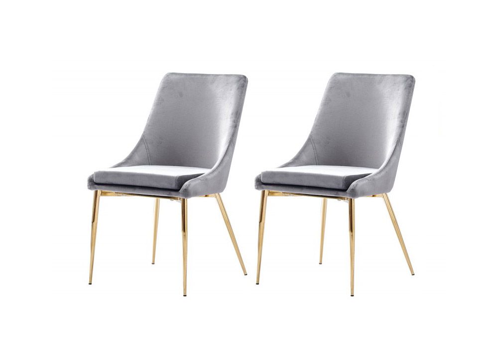 Andes Grey Velvet Dining Chairs