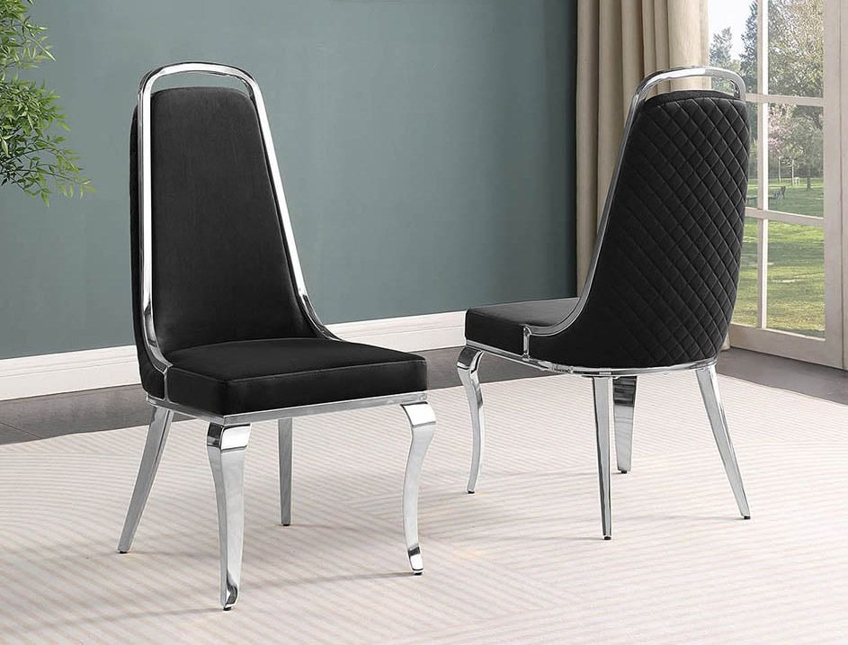 Angela Black Velvet Dining Chairs