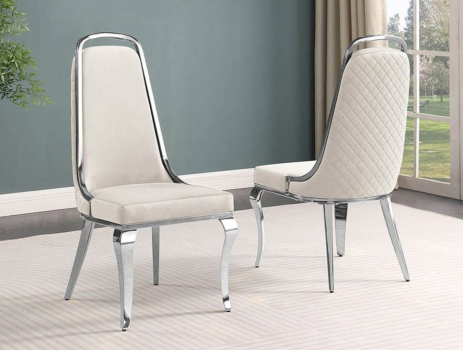 Angela Cream Velvet Dining Chairs