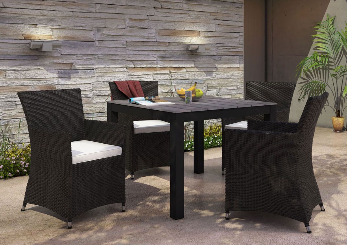 Ansonia Brown Patio Dining Table Set