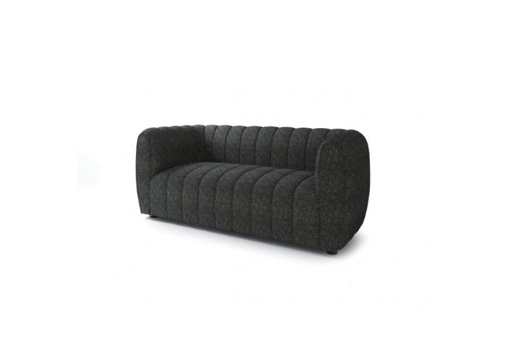 Antares Black Boucle Modern Loveseat