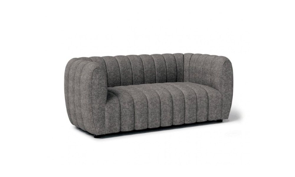 Antares Grey Boucle Modern Loveseat