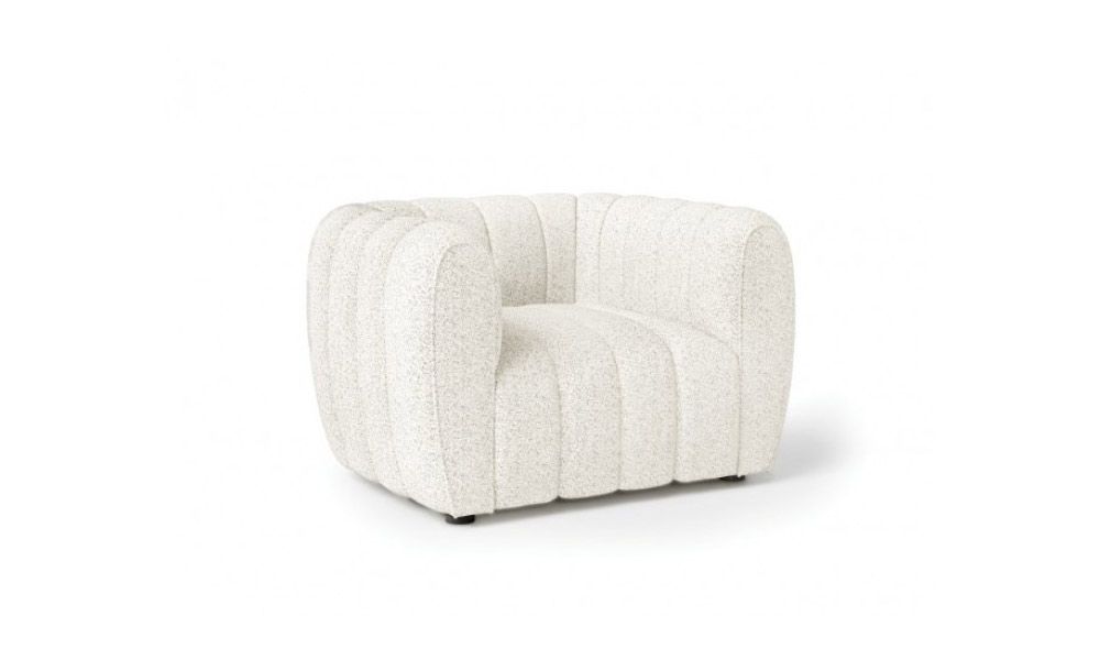 Antares White Boucle Modern Chair