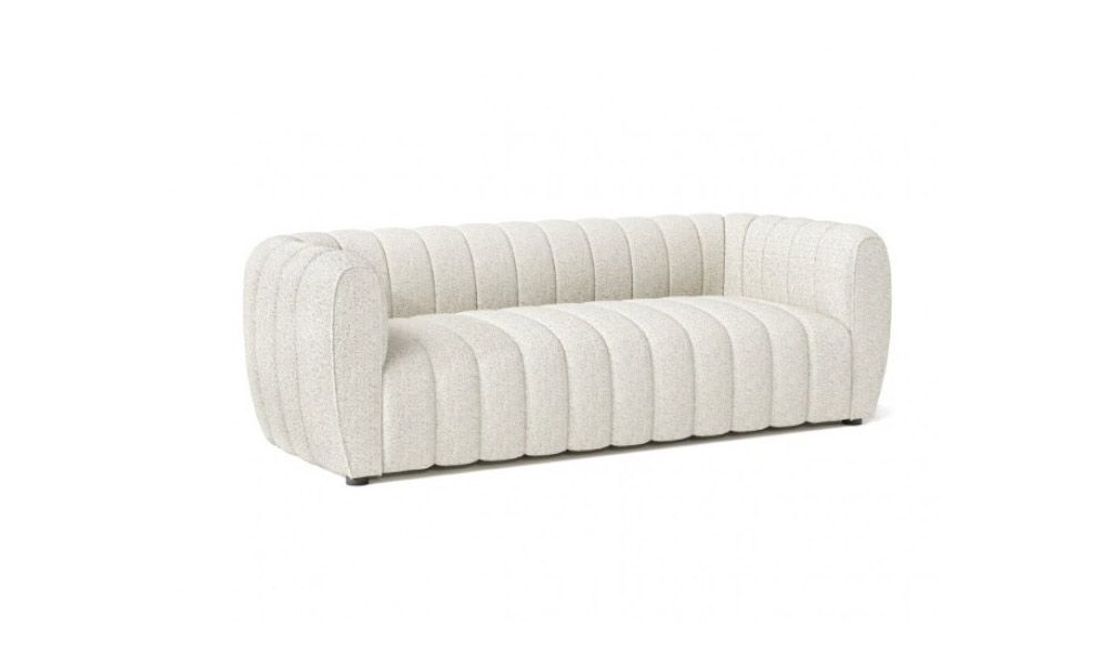 Antares White Boucle Modern Sofa