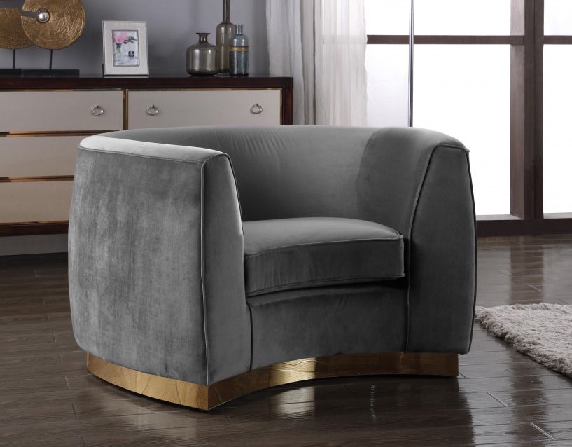 Antonsen Grey Velvet Modern Chair