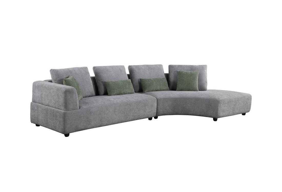 Arcadia Grey Linen Curved Sectional