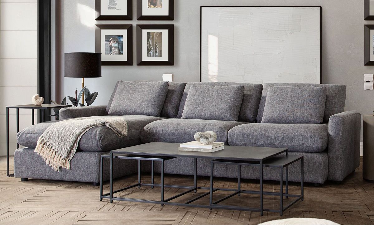 Willett Grey Linen Reversible Sectional