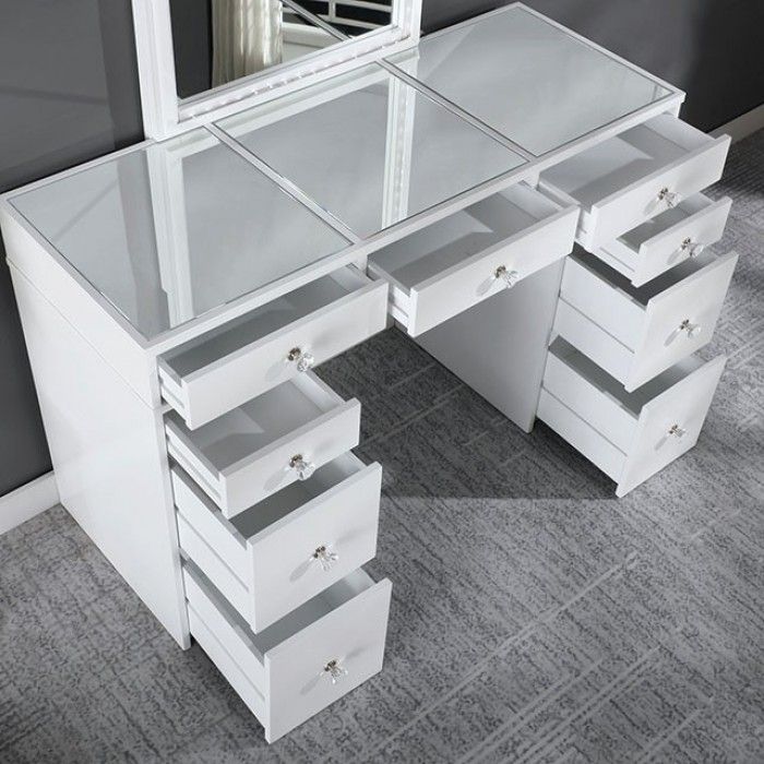 Arda Vanity Desk With Mirrored Top