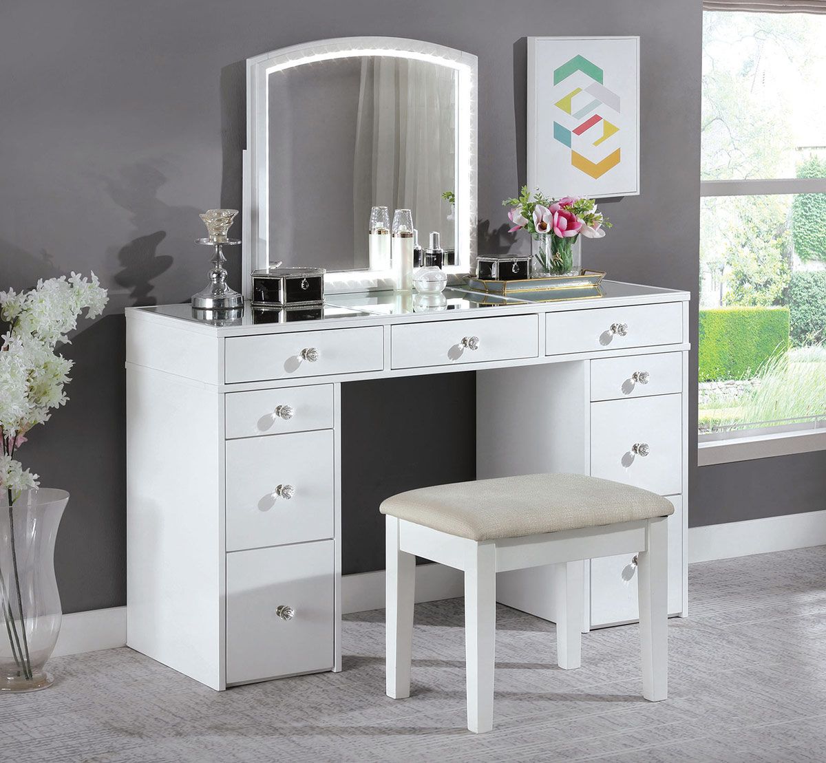 Arda Vanity Set With LED Mirror