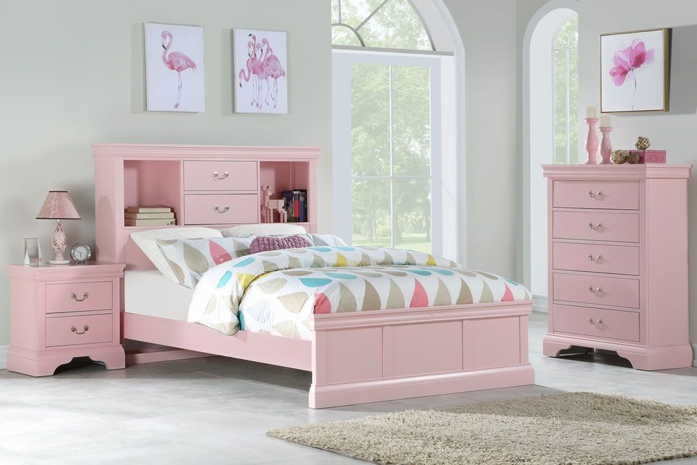 Aris Light Pink Youth Bed Furniture