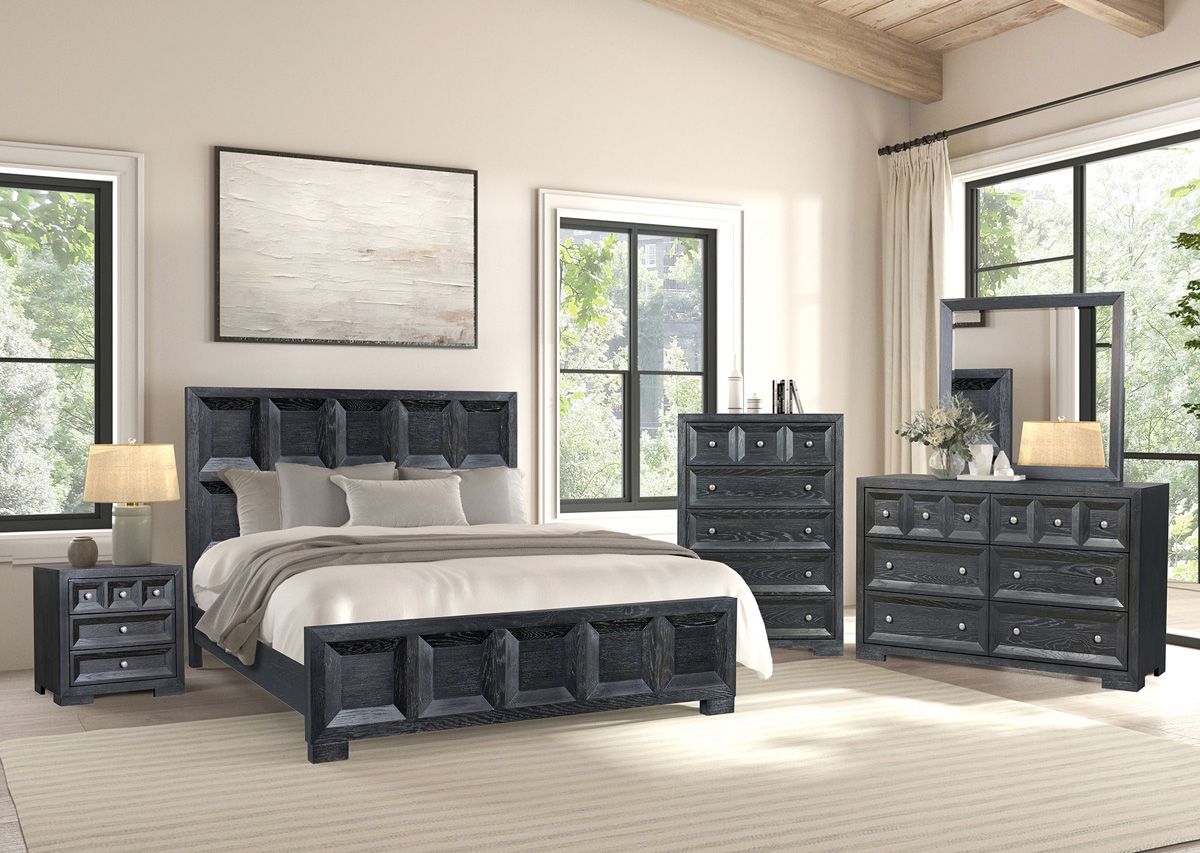 Aristocrat Weathered Black Finish Bedroom Set