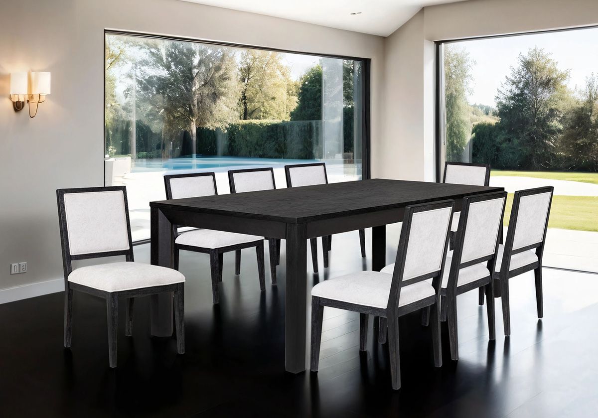 Aristocrat Black Finish 7-Piece Dining Table Set