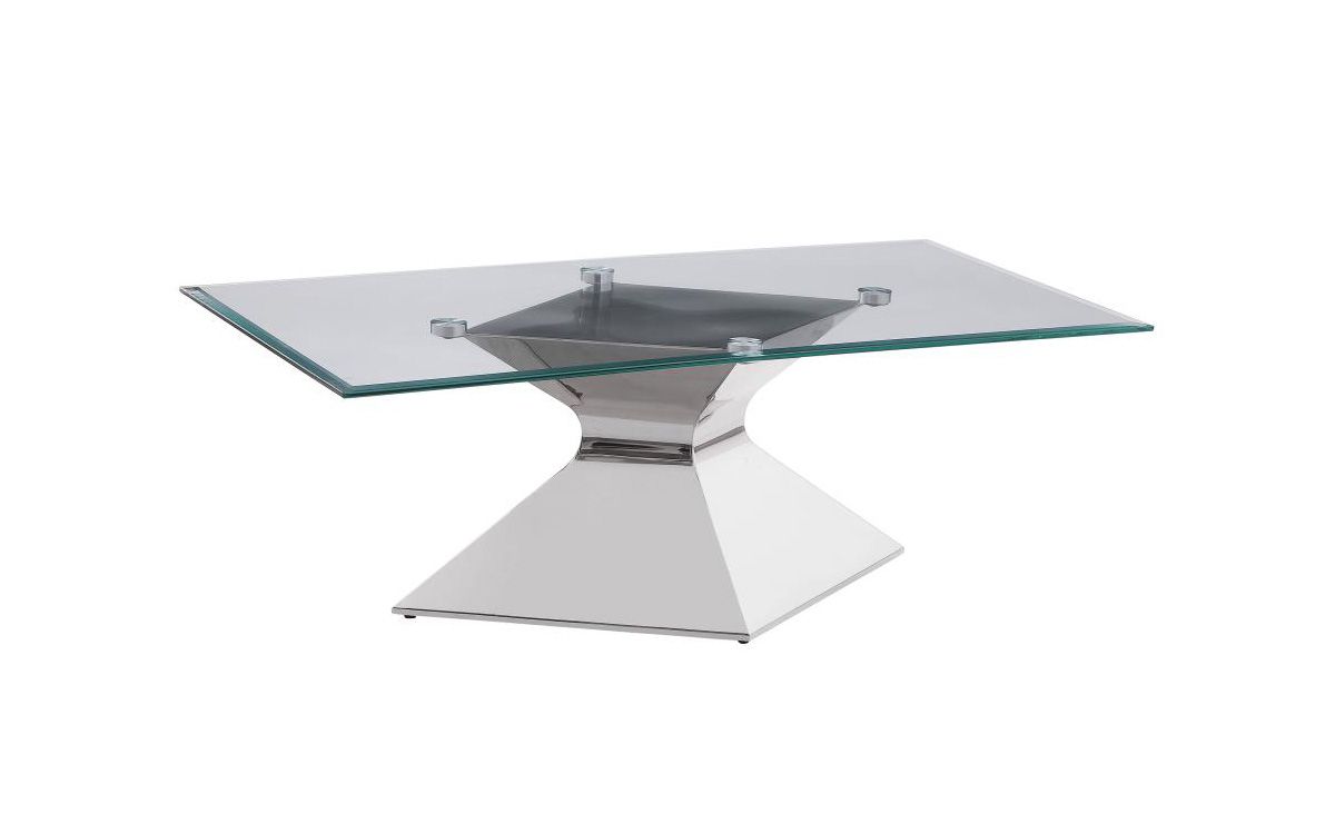 Arkley Glass Top Coffee Table Chrome Base