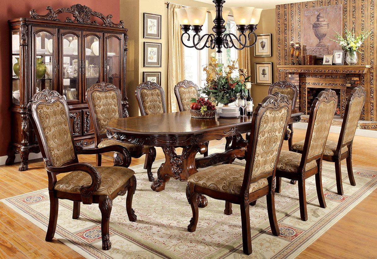 Armand Traditional Style Formal Dining Table Set