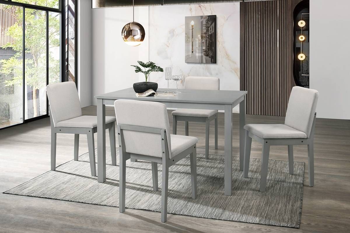 Arsho Grey 5-Piece Dining Table Set