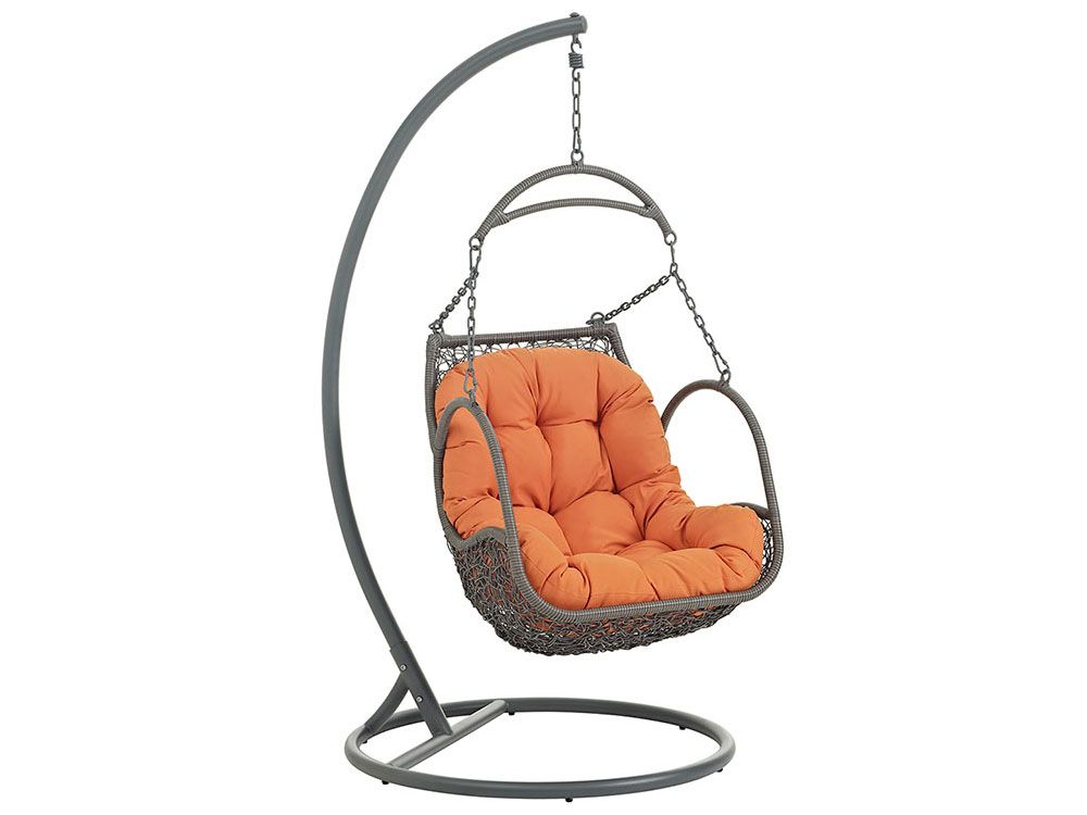 Artom Outdoor Swing Chair With Orange Cushion