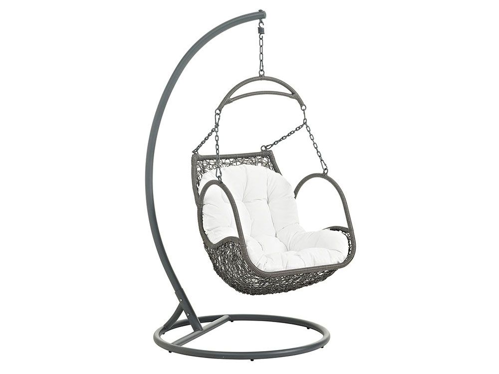 Arton Outdoor Swing Chair With White Cushion