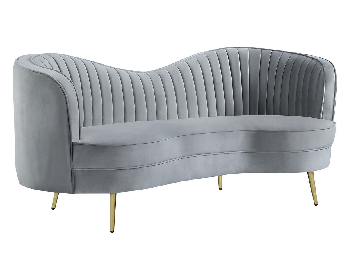 Asher Modern Loveseat With Gold Legs