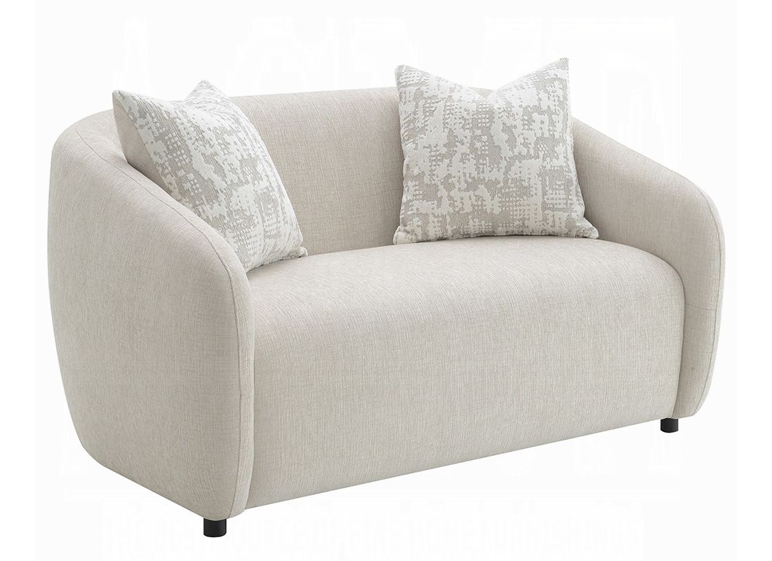 Ashford Beige Linen Modern Loveseat