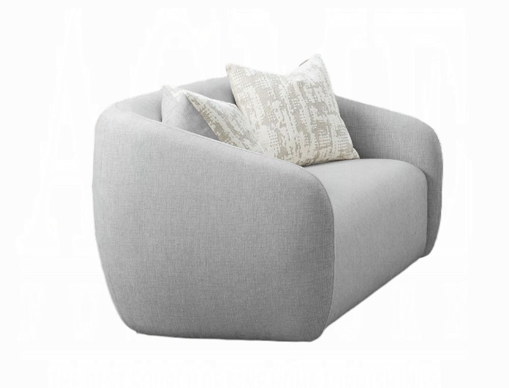 Ashford Grey Linen Modern Loveseat